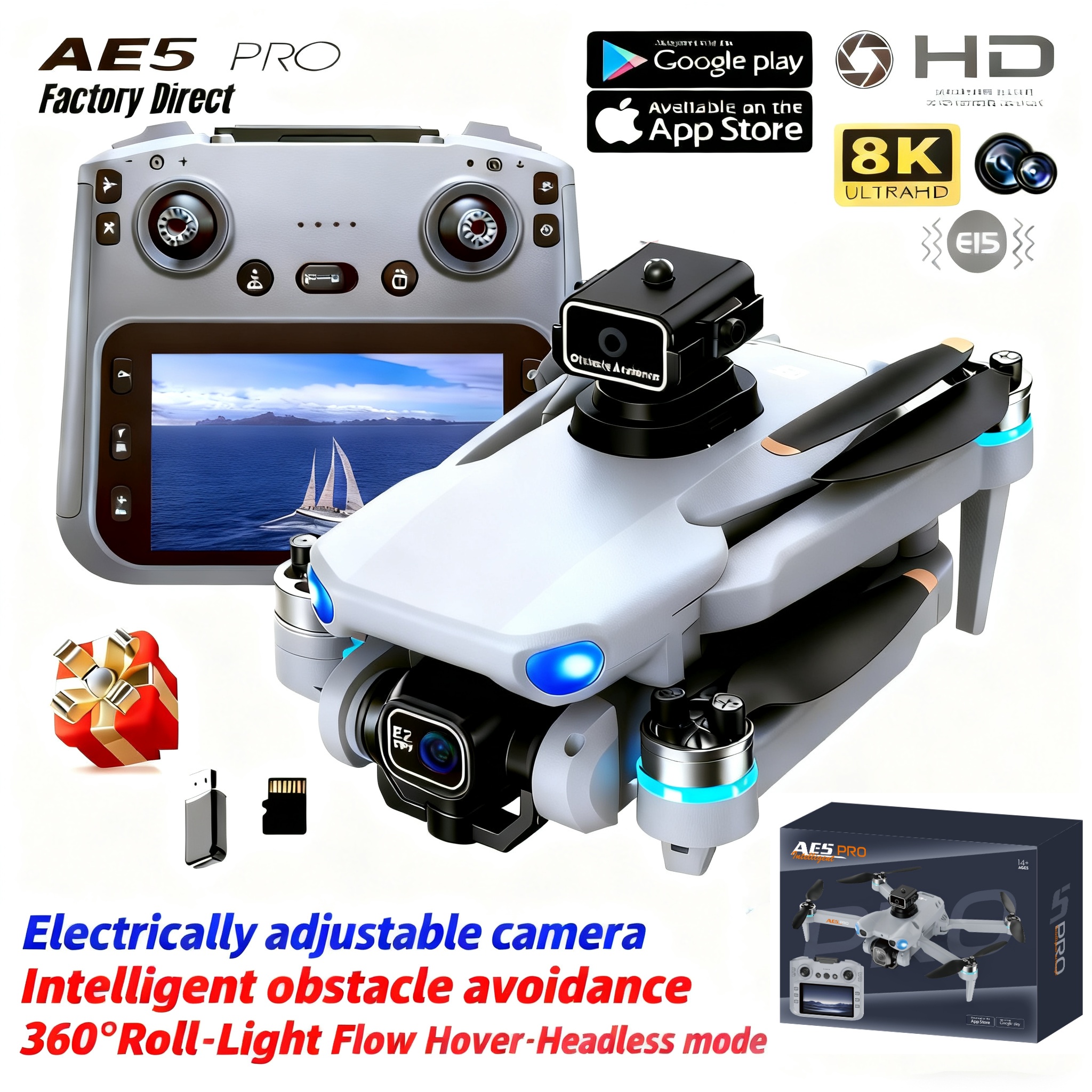 2026 New AE5 Pro Drone 8K HD 4 - Drone Gimbal 2 Axis reseña y precio