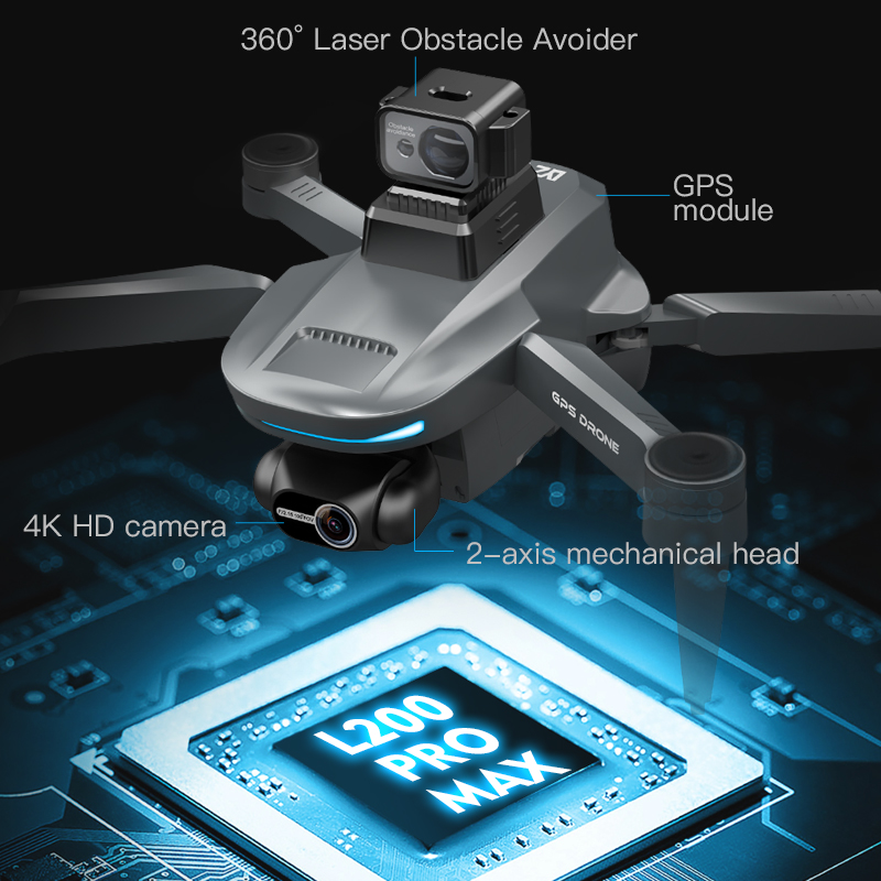 L200 Pro MAX GPS Drone 4K Prof - Drone Gimbal 2 Axis reseña y precio