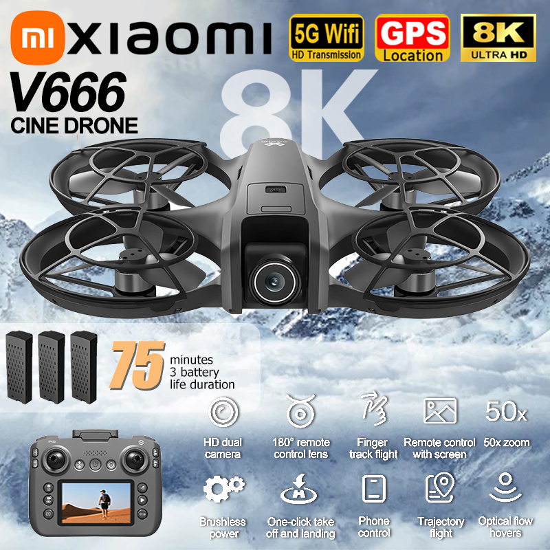 Xiaomi V666 Drone 8K Aerial HD - Drone Gimbal 3 Axis reseña y precio